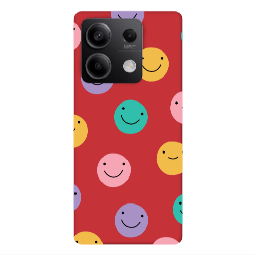 Xiaomi Redmi Note 13 5G Colorful smiles Red Colored Silicone TPU Θήκη