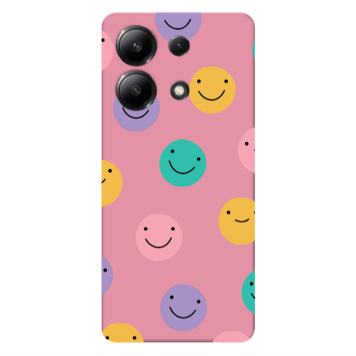 Xiaomi Redmi Note 13 4G Colorful smiles Pink Colored Silicone TPU Θήκη
