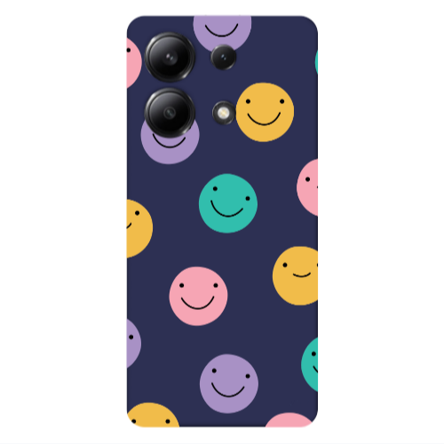 Xiaomi Redmi Note 13 4G Colorful smiles Dark blue Colored Silicone TPU Θήκη