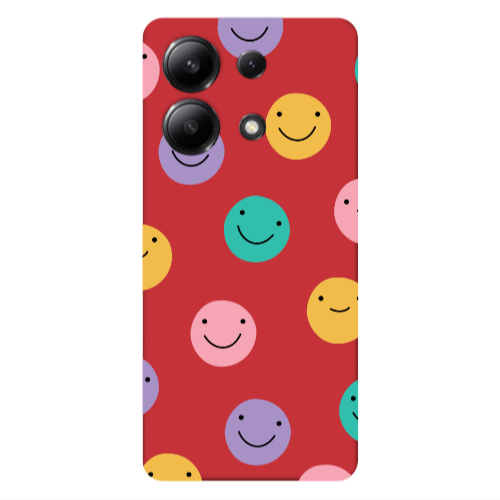 Xiaomi Redmi Note 13 4G Colorful smiles Red Colored Silicone TPU Θήκη