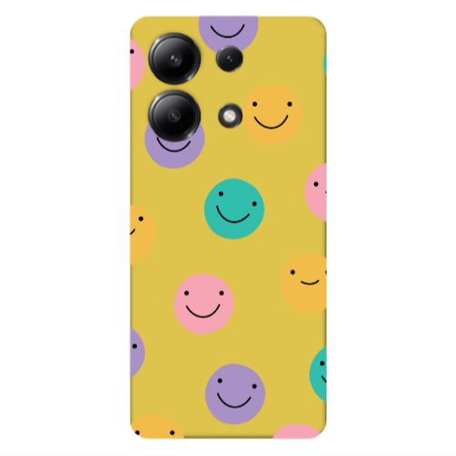 Xiaomi Redmi Note 13 4G Colorful smiles Yellow Colored Silicone TPU Θήκη