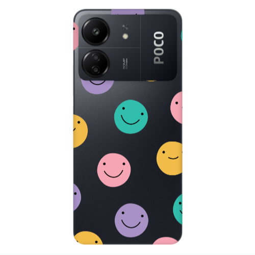 Xiaomi Poco C65 Colorful smiles Transparent Silicone TPU Θήκη