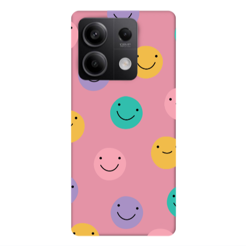 Xiaomi Redmi Note 13Pro 5G Colorful smiles Pink Colored Silicone TPU Θήκη