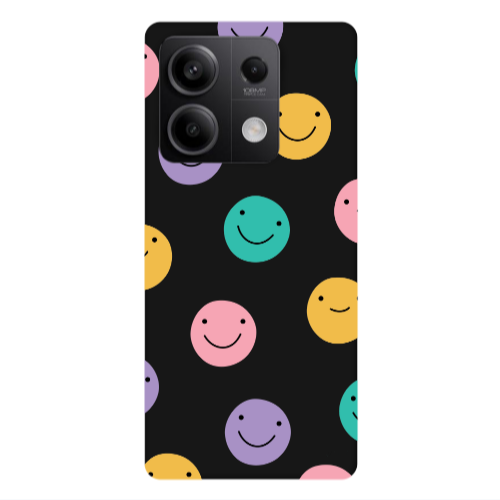 Xiaomi Redmi Note 13Pro 5G Colorful smiles Black Colored Silicone TPU Θήκη