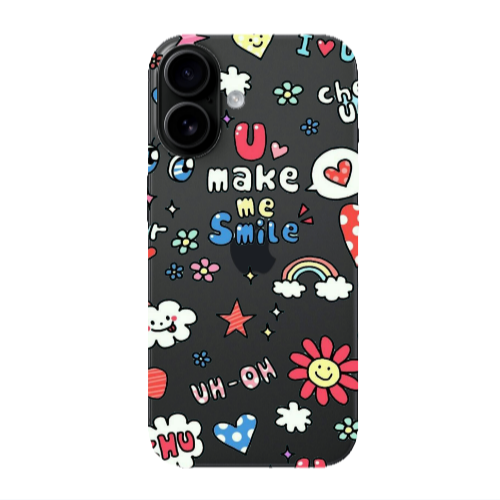 Apple Iphone 16 plus Rainbow flowers Transparent Silicone TPU Θήκη