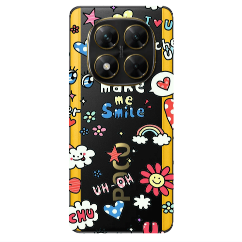 Xiaomi Poco X7 Rainbow flowers Transparent Silicone TPU Θήκη