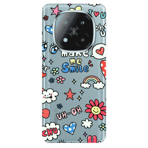 Xiaomi Redmi Note 14 Pro + 5g Rainbow flowers Transparent Silicone TPU Θήκη