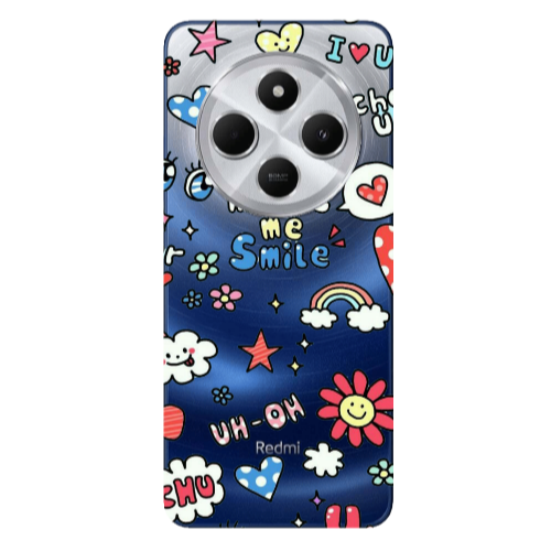 Xiaomi Redmi 14c Rainbow flowers Transparent Silicone TPU Θήκη