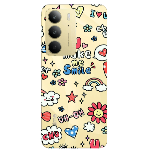 Realme C 75 Rainbow flowers Transparent Silicone TPU Θήκη