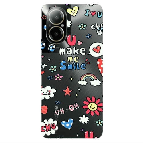 Realme C67 Rainbow flowers Transparent Silicone TPU Θήκη
