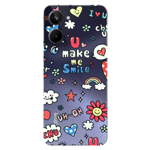 Realme 10 Rainbow flowers Transparent Silicone TPU Θήκη