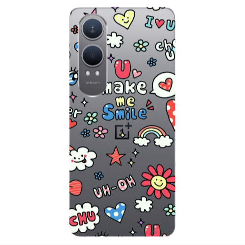 Oneplus Nord Ce 4 lite Rainbow flowers Transparent Silicone TPU Θήκη