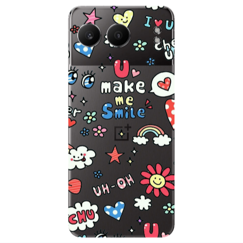 Oneplus Nord 4 Rainbow flowers Transparent Silicone TPU Θήκη