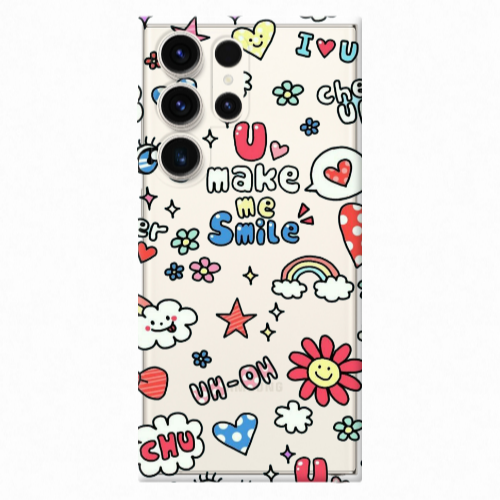 Samsung S25 Ultra Rainbow flowers Transparent Silicone TPU Θήκη