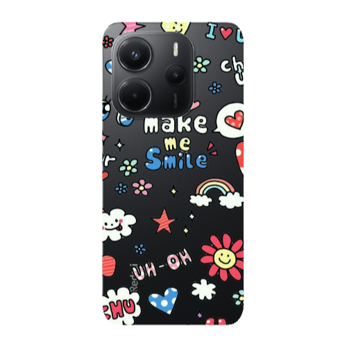 Xiaomi Redmi Note 14 Rainbow flowers Transparent Silicone TPU Θήκη