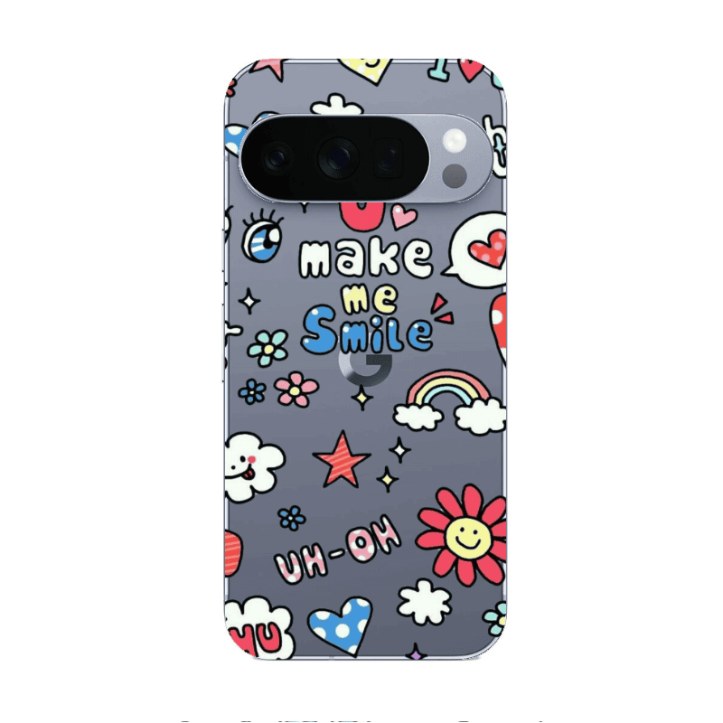 Google Pixel 10 Pro Rainbow flowers Transparent Silicone TPU Θήκη