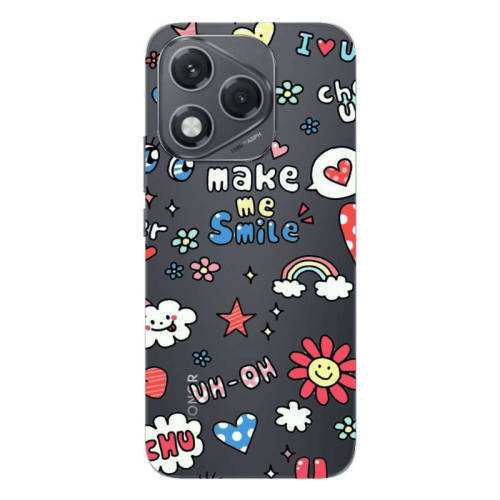 Honor 400 Lite Rainbow flowers Transparent Silicone TPU Θήκη