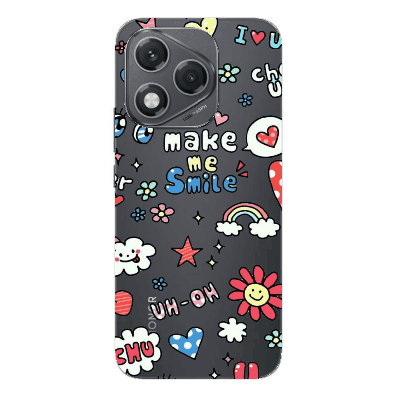 Honor 400 Lite Rainbow flowers Transparent Silicone TPU Θήκη