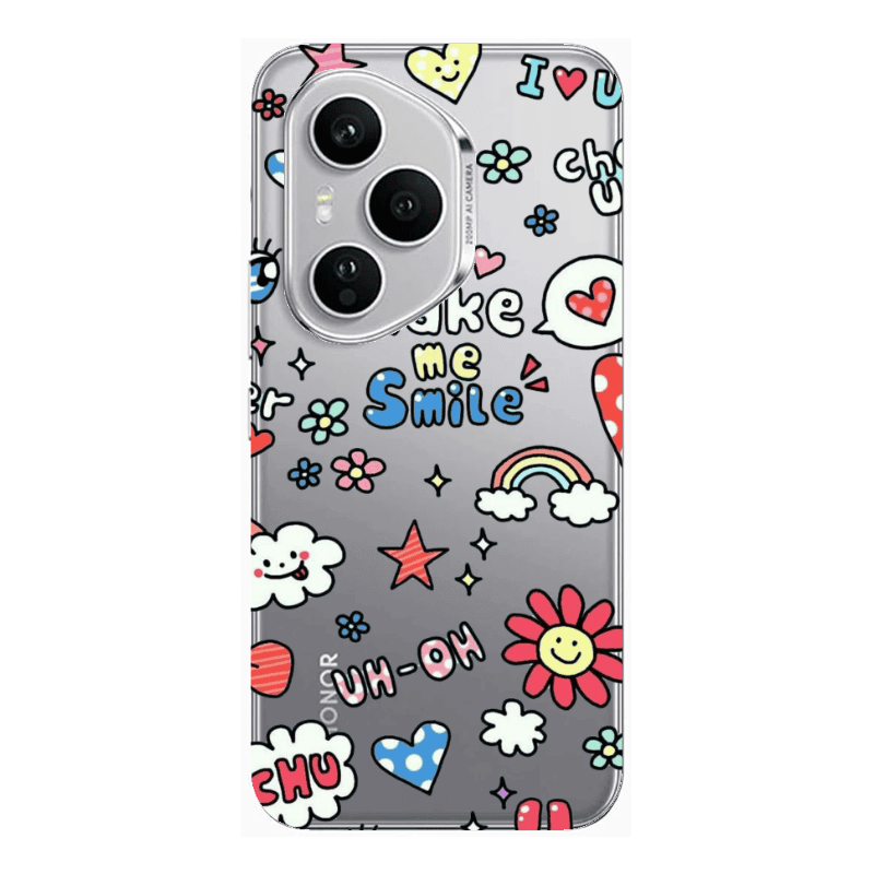Honor Magic 400 Pro Rainbow flowers Transparent Silicone TPU Θήκη