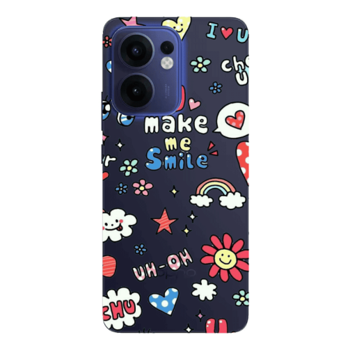 Oppo Reno13 FS Rainbow flowers Transparent Silicone TPU Θήκη