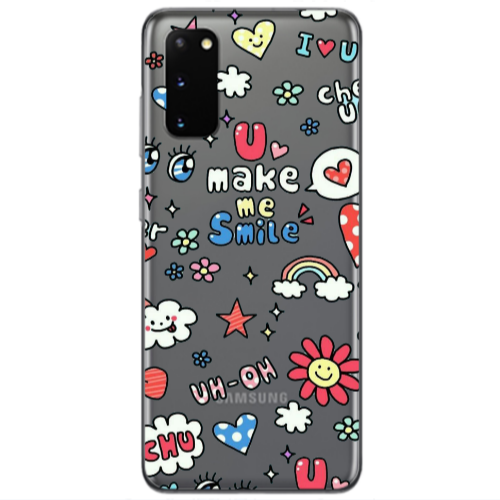 Samsung S20 Rainbow flowers Transparent Silicone TPU Θήκη