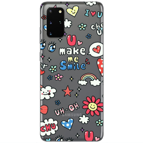 Samsung S20 Plus Rainbow flowers Transparent Silicone TPU Θήκη