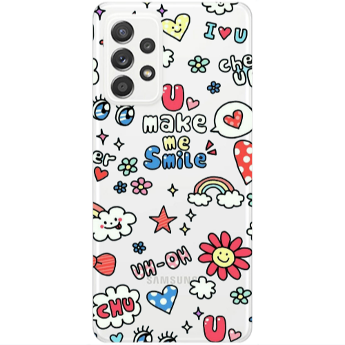 Samsung A53 Rainbow flowers Transparent Silicone TPU Θήκη
