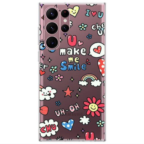 Samsung S22 Ultra Rainbow flowers Transparent Silicone TPU Θήκη