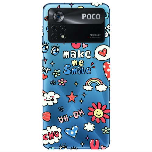 Xiaomi Poco X4 Pro Rainbow flowers Transparent Silicone TPU Θήκη