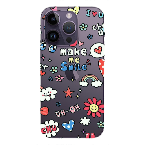 Apple iPhone 14 Pro  Rainbow flowers Transparent Silicone TPU Θήκη