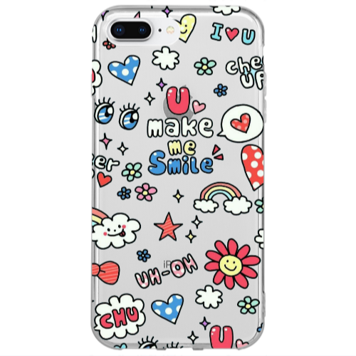 Apple iPhone 7 Plus Rainbow flowers Transparent Silicone TPU Θήκη