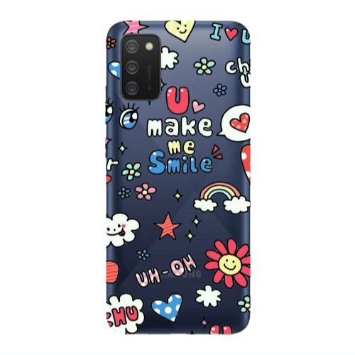 Samsung A03S Rainbow flowers Transparent Silicone TPU Θήκη