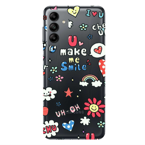 Samsung A04S Rainbow flowers Transparent Silicone TPU Θήκη