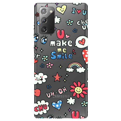 Samsung Note 20 Rainbow flowers Transparent Silicone TPU Θήκη