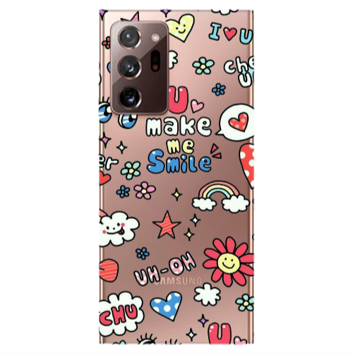 Samsung Note 20 Ultra Rainbow flowers Transparent Silicone TPU Θήκη