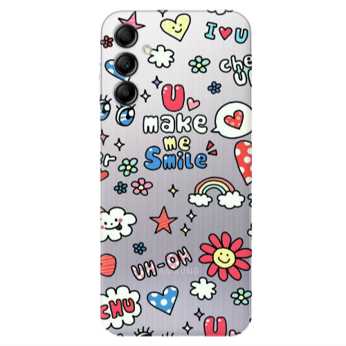 Samsung A24 Rainbow flowers Transparent Silicone TPU Θήκη