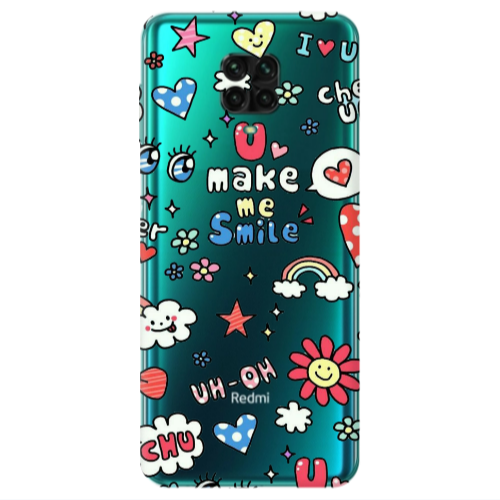 Xiaomi Redmi Note 9S Rainbow flowers Transparent Silicone TPU Θήκη