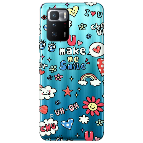 Xiaomi Poco X3 GT Rainbow flowers Transparent Silicone TPU Θήκη