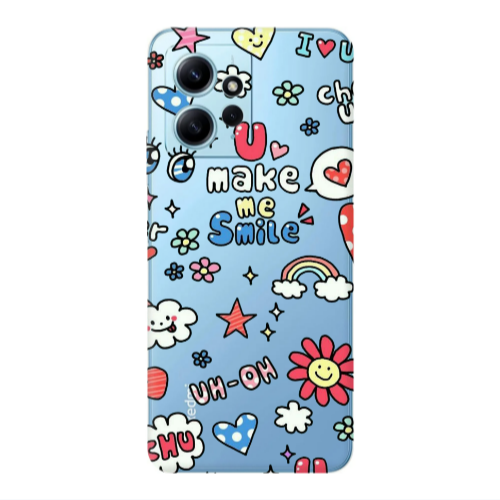 Xiaomi Redmi Note 12 4G Rainbow flowers Transparent Silicone TPU Θήκη