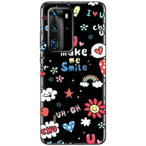 Huawei P40 Pro Rainbow flowers Transparent Silicone TPU Θήκη