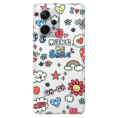 Xiaomi Redmi Note 12 5G Rainbow flowers Transparent Silicone TPU Θήκη