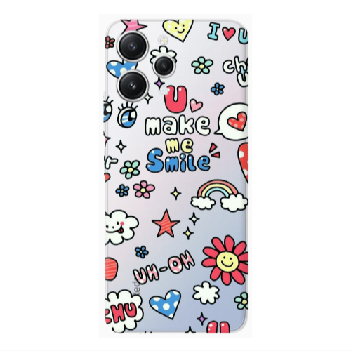 Xiaomi Redmi 12 Rainbow flowers Transparent Silicone TPU Θήκη