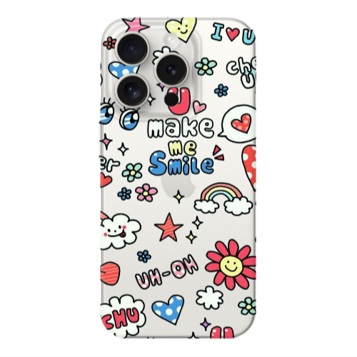 Apple iPhone 15 Pro Max Rainbow flowers Transparent Silicone TPU Θήκη