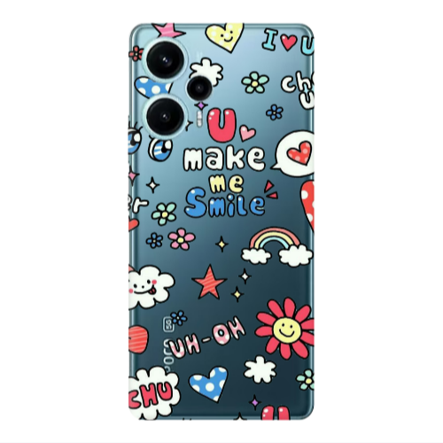 Xiaomi Poco F5 Rainbow flowers Transparent Silicone TPU Θήκη