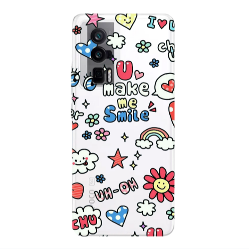 Xiaomi Poco F5 Pro Rainbow flowers Transparent Silicone TPU Θήκη