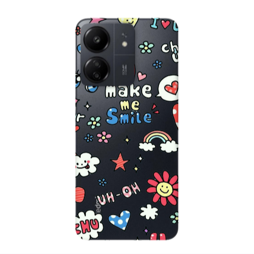 Xiaomi Redmi 13C Rainbow flowers Transparent Silicone TPU Θήκη