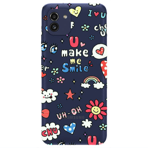 Samsung A03 Rainbow flowers Transparent Silicone TPU Θήκη