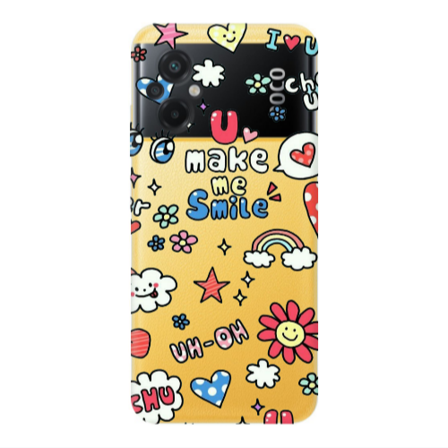 Xiaomi Poco M5 Rainbow flowers Transparent Silicone TPU Θήκη