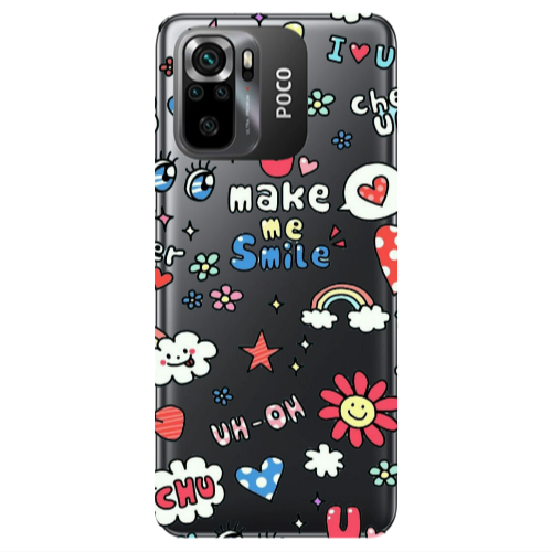 Xiaomi Poco M5 s Rainbow flowers Transparent Silicone TPU Θήκη