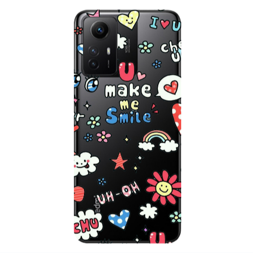 Xiaomi Redmi Note 12s Rainbow flowers Transparent Silicone TPU Θήκη